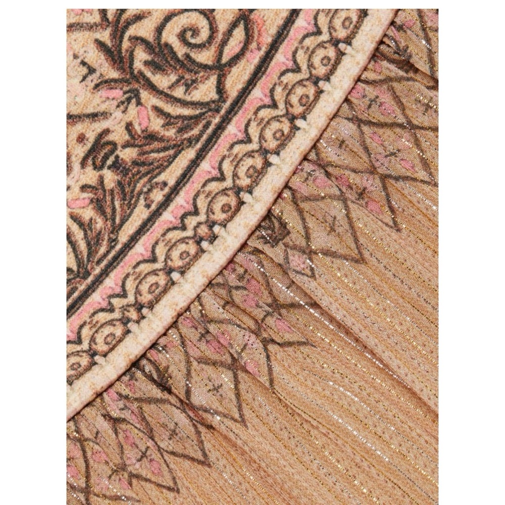 HEMANT & NANDITA Noor Tiered Mini Dress Boho Print Balloon Sleeve, Size S - Picture 5 of 11